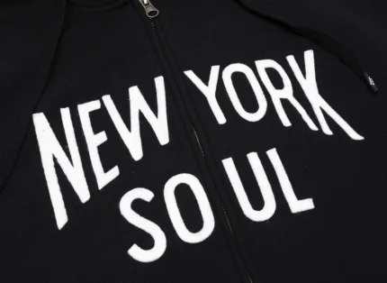 555 Soul Heritage New York Soul Zip Up Hoodie in Black